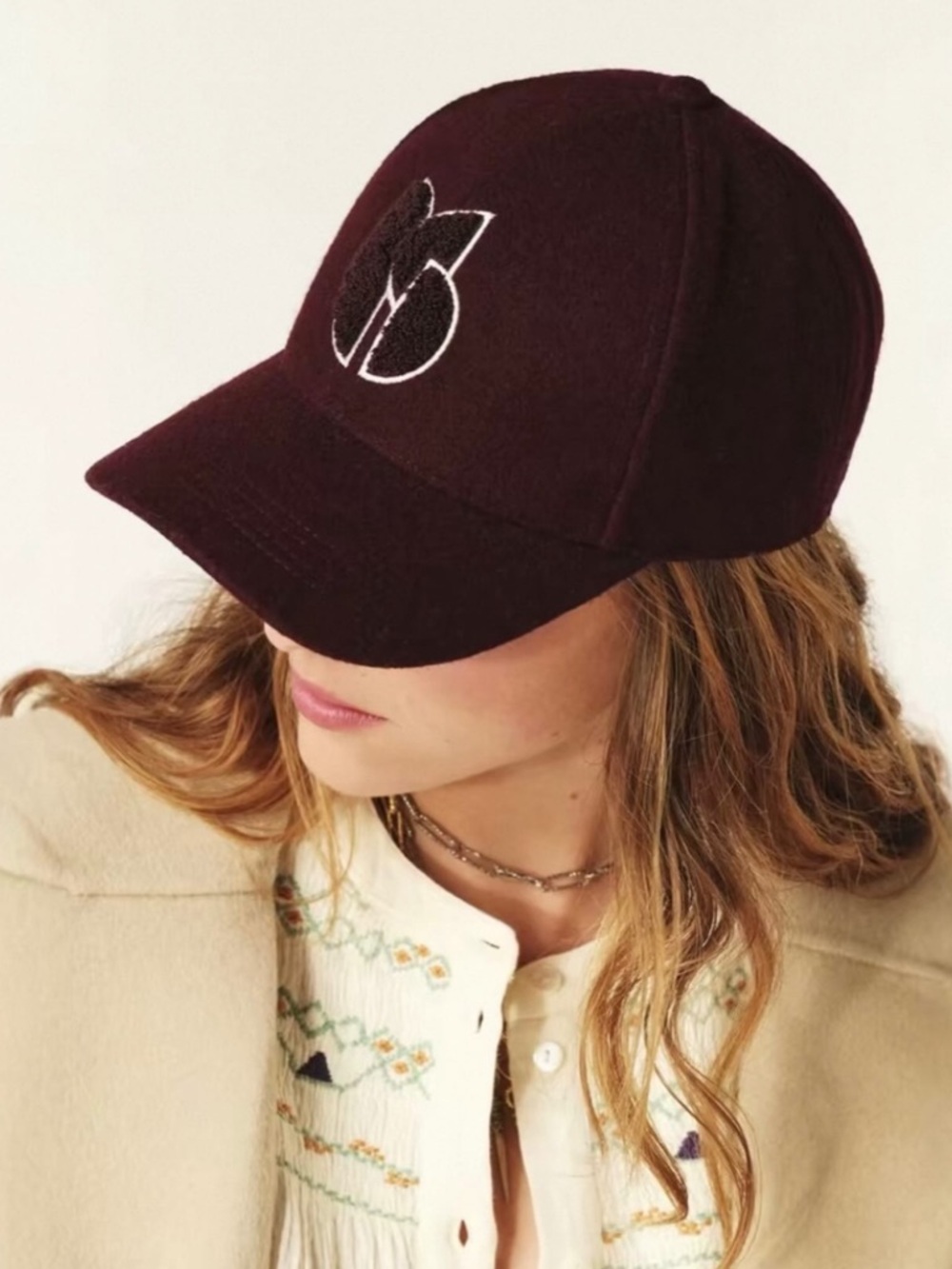 🧢💜🩷Authentic Ba&sh Embroidered Baseball Cap Purple - OS - BNWT 🐻
